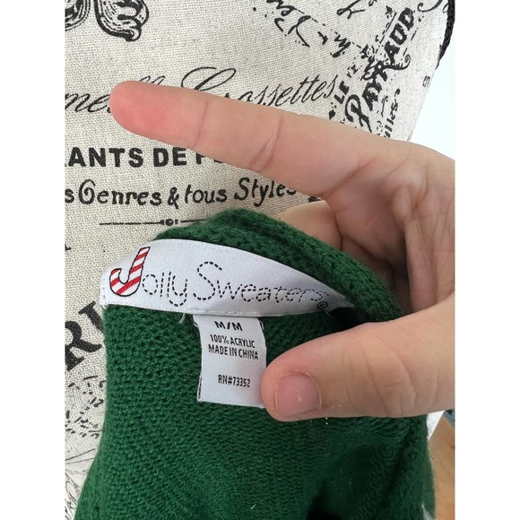 Jolly Sweaters ugly Christmas sweater with tie and buttons detail - Picture 3 of 7